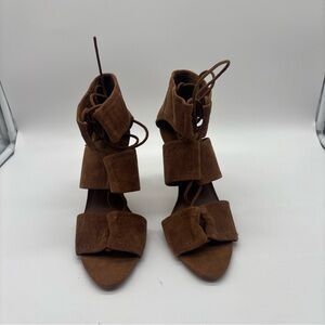 Zara Basics collection Brown Suede Women's Sandals